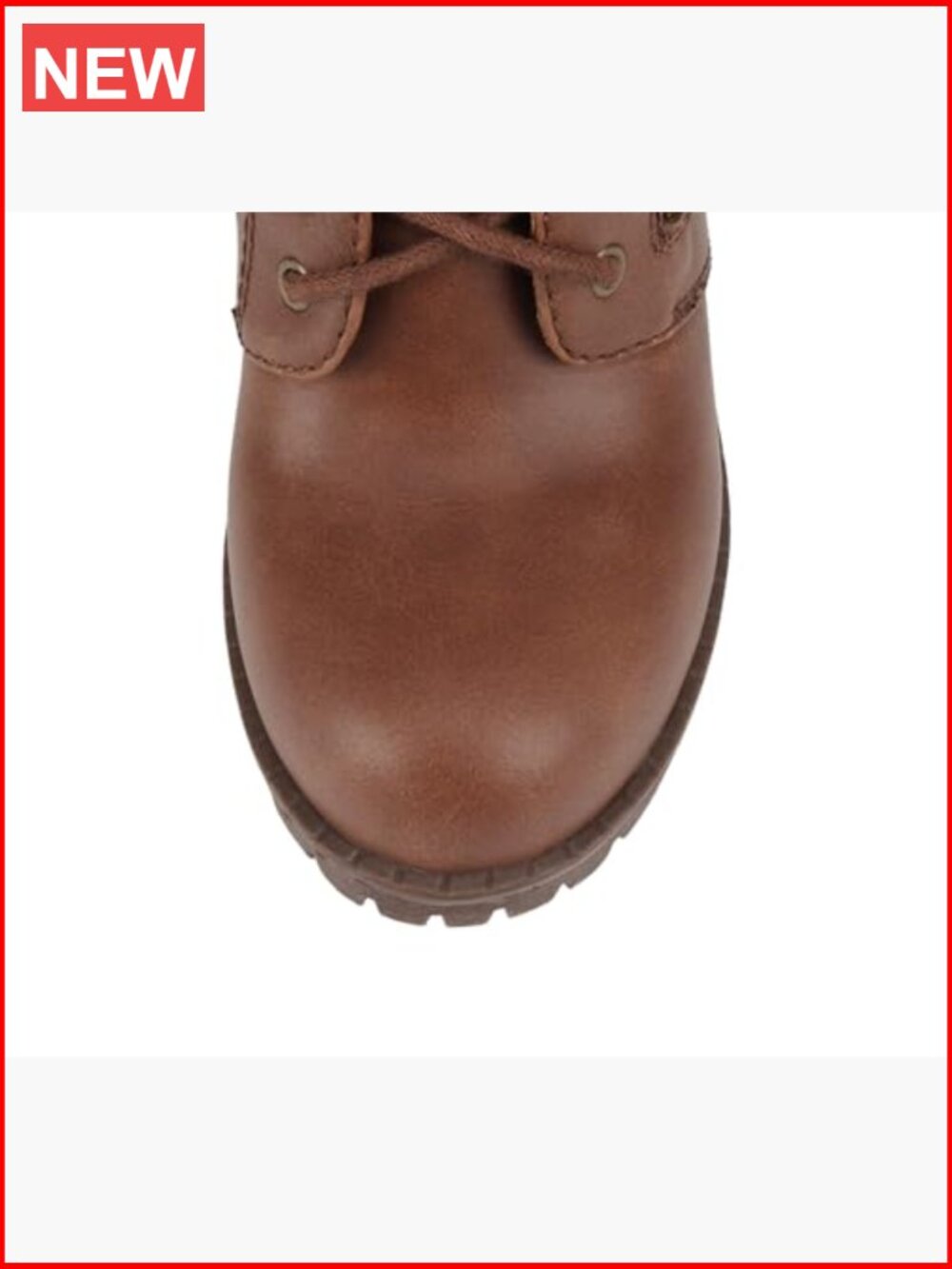 Faux Lace Up Chunky Lug Sole Combat Boot Ankle Bootie - Picture 6 of 6